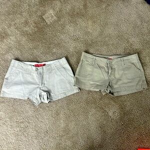 2 Pair mossimo khaki shorts. Size 9.